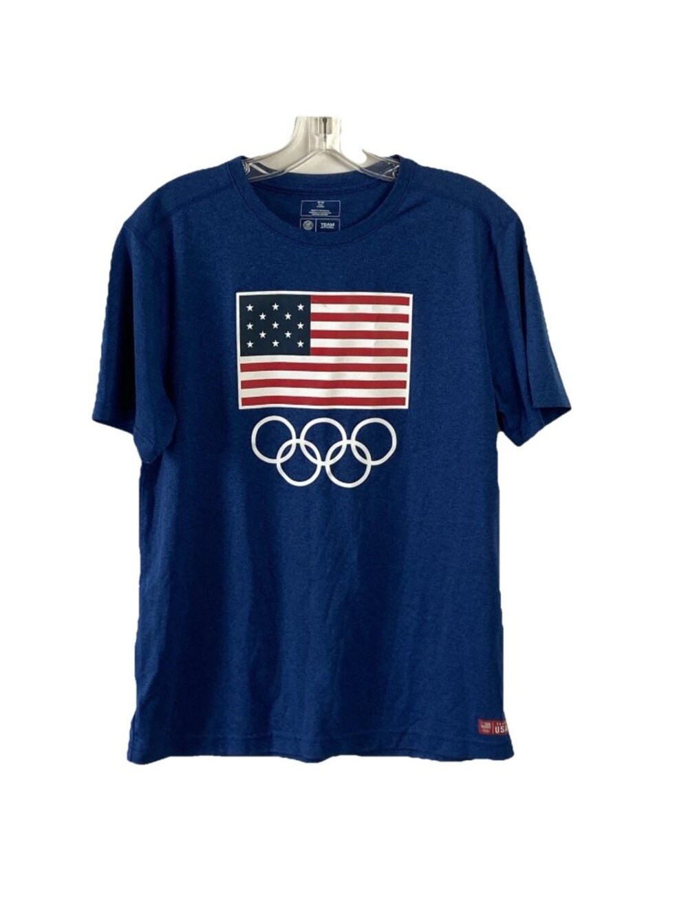 Olympic USA Men's T shirt Sz M Official Team Apparel Navy Blue Crew Neck